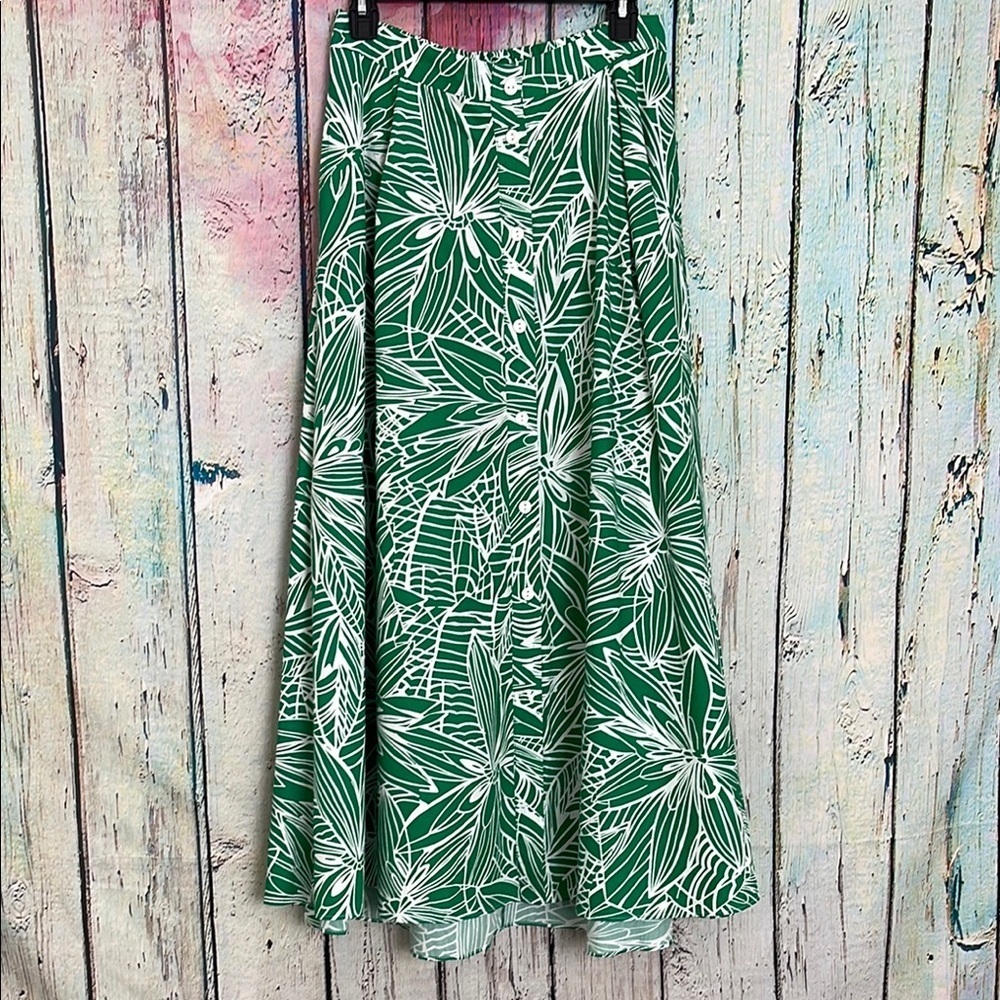 Tabitha Brown for Target Green and White Max Skirt